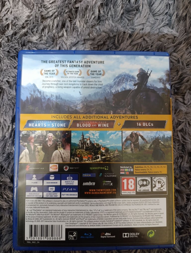 Гра на Playstation4 Witcher 3  гра року