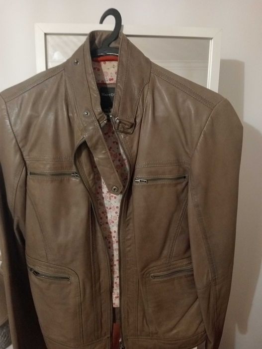 Casaco couro castanho-cinza senhora da Marc O' Polo
