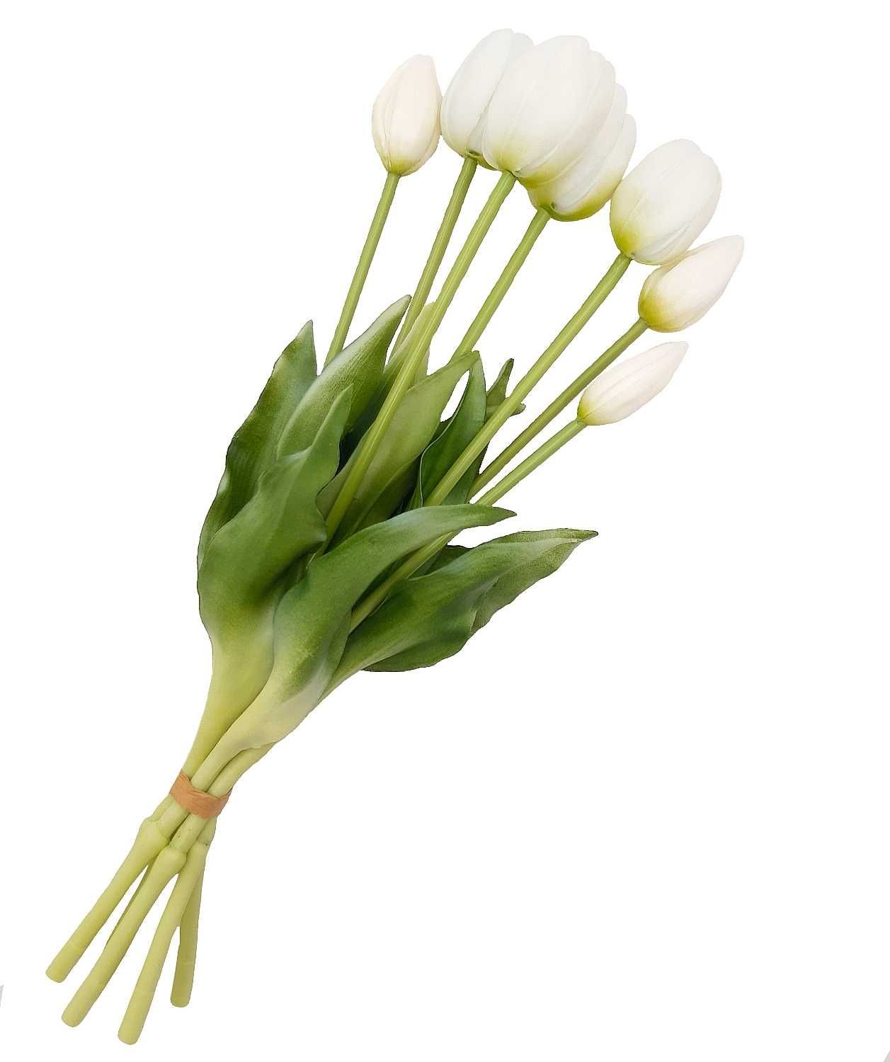 Tulipany silikonowe białe bukiet 7szt sztuczne tulipany w bukiecie