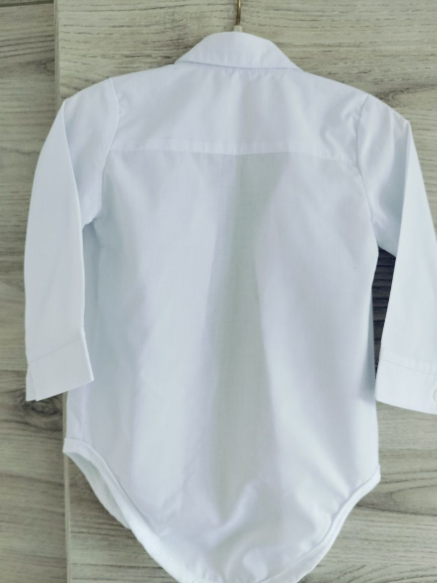 Body koszula niemowlęca chłopięca biała rozmiar 86