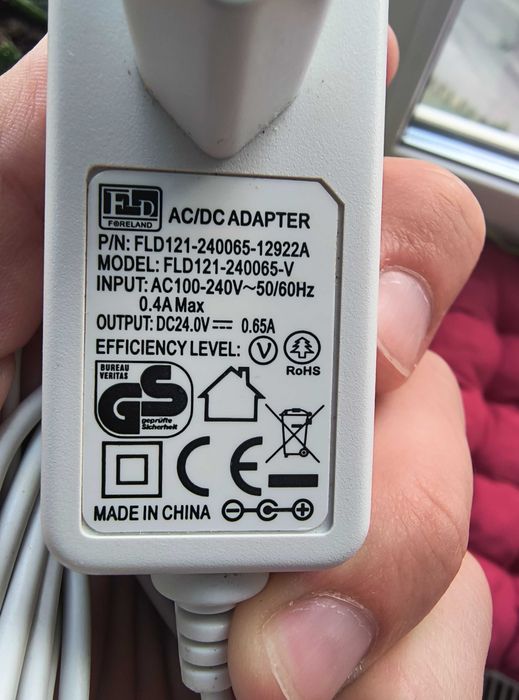 Блок живлення 24V 0.65A (штекер 5.5 × 2.1 мм) AC/DC адаптер