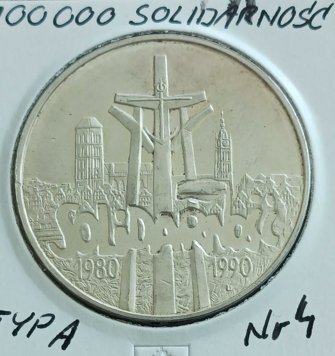 100 000 zł Solidarność 1990 r. nr.4 - Typ "A"-Śliczności