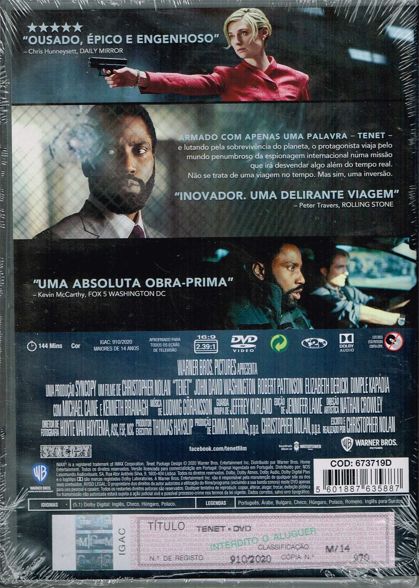 Filme em DVD: TENET (de Christopher Nolan) - NOVO! SELADO!