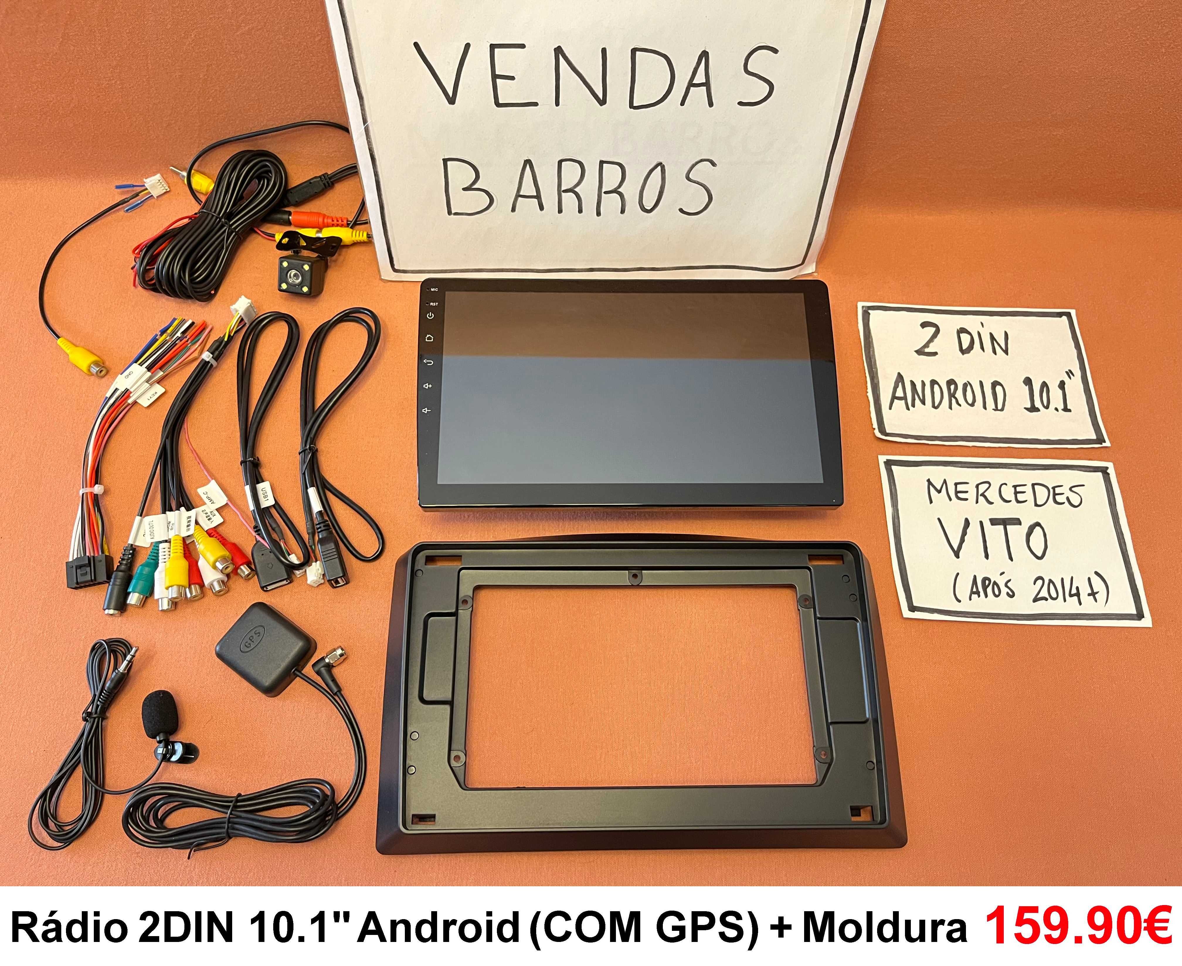 (NOVO) Rádio 2DIN • MERCEDES • Vito Viano (2003 a 2022) Android 4+32GB