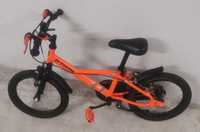 Bicicleta Criança - 4/6 Anos - Preta e Laranja + Rodinhas de Apoio