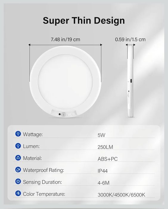 Leselux Plafon na baterie z czujnikiem ruchu