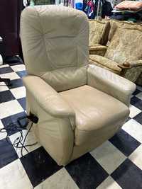 Luksusowy skórzany fotel rozkładany z funkcją relax na pilota DOWÓZ