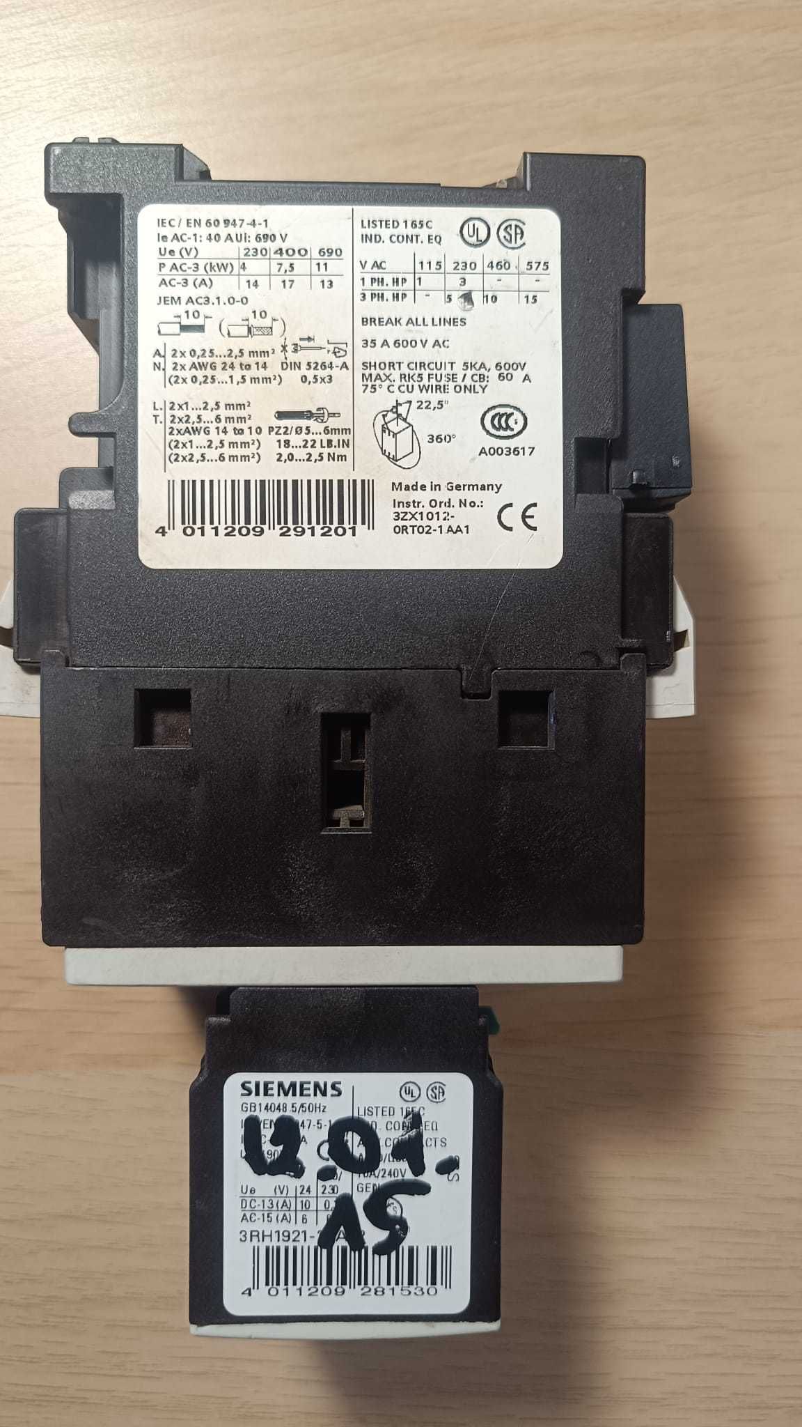 Stycznik SIEMENS Sirius 3RT1034-1AP00