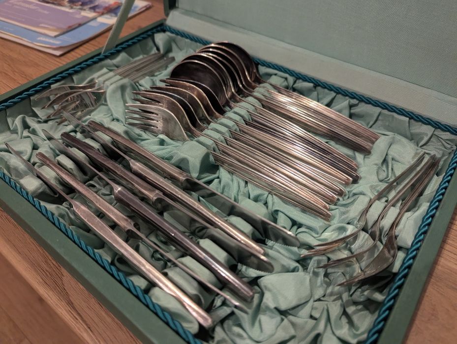 Sztućce posrebrzane PRL 1972