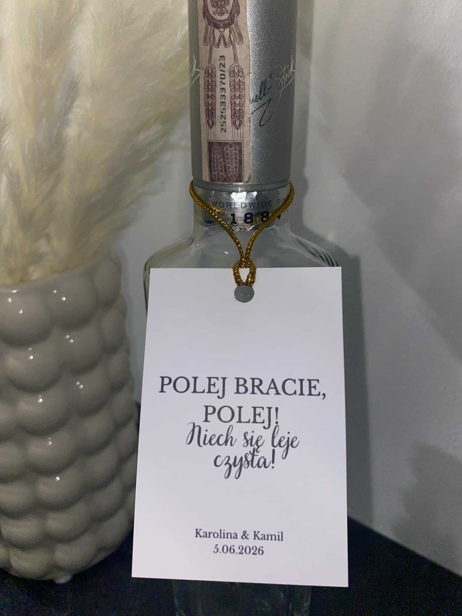 Zawieszki na alkohol URODZINY WESELE 50 sztuk