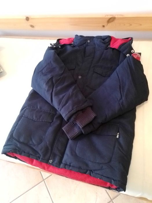 Parka em Azul Escuro com capuz de criança 12 anos