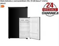 Lodówka z zamrażalnikiem SMITH&BROWN czarna, srebrna 90L.  G-440