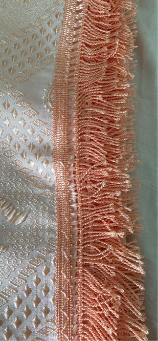 Colcha antiga cor salmao