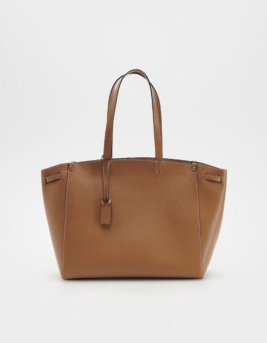 Сумка коричнева жіноча вмістка reserved трендова шопер великс