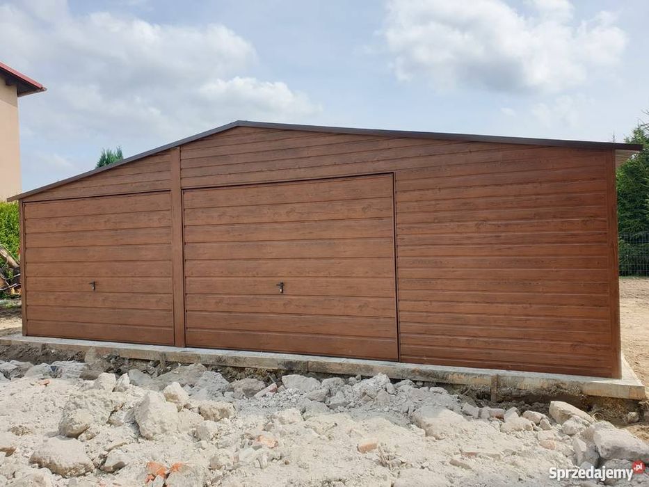 Garaż blaszany drewnopodobny 4x6