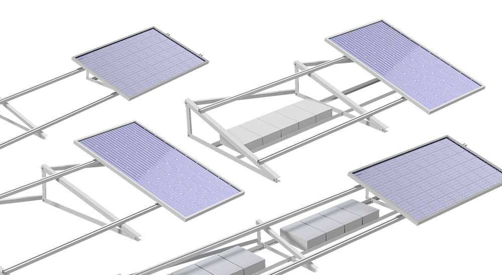 Trójkąt aluminiowy 10/15/20/25/30stopni  wschód/zachód fotowoltaika