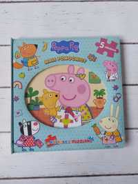 Świnka Peppa Mali pomocnicy Książka z puzzlami nowa prezent hit