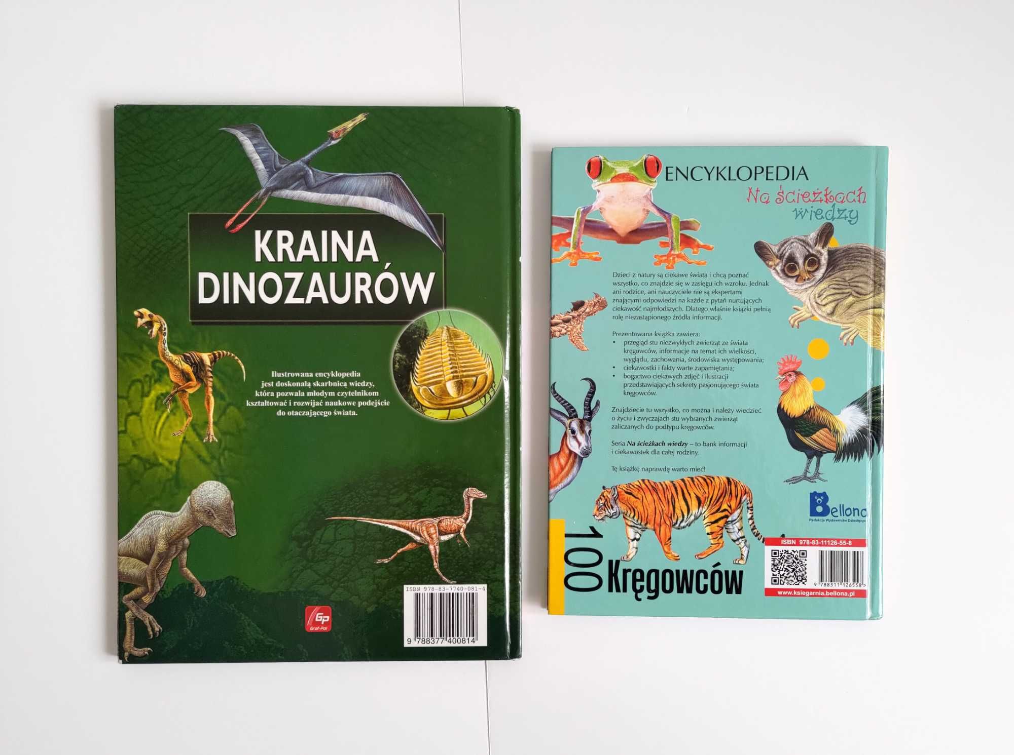 Dwie książki dla młodzieży - Kraina dinozaurów i 100 kręgowców