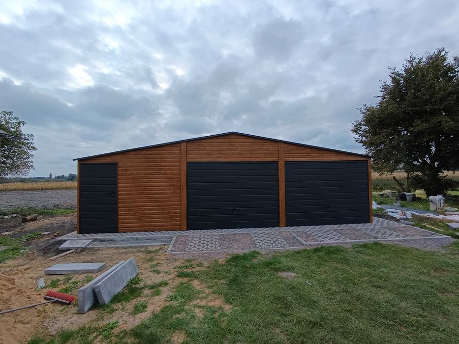 Garaż blaszany garaż blaszak 9x6 7x5 6x6 profil poziom Rus-Stal kolor