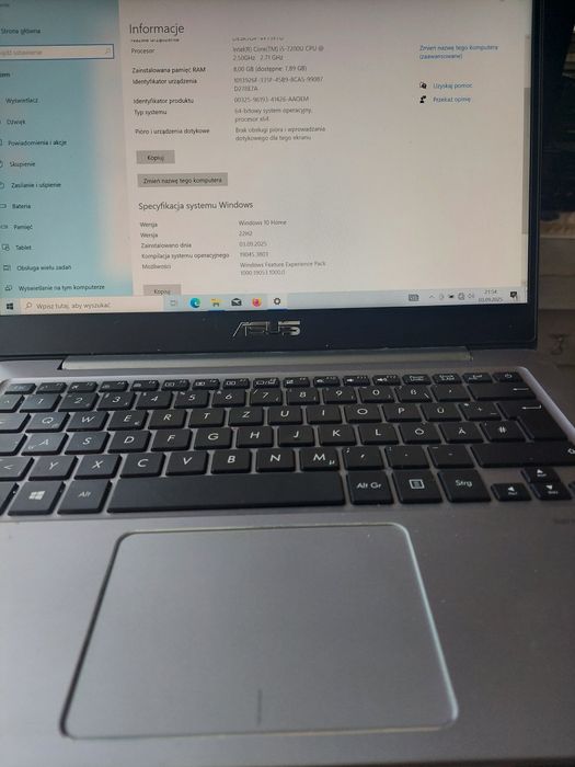 Asus UX3410U  ekran 14" FHD matowy i5-7200 4x2,5GHz USB3 SPRAWNY