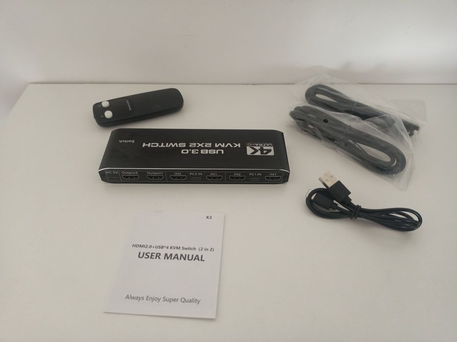 Przełącznik KVM 2x2 HDMI 4K 60Hz Podwójny monitor KVM HDMI switch