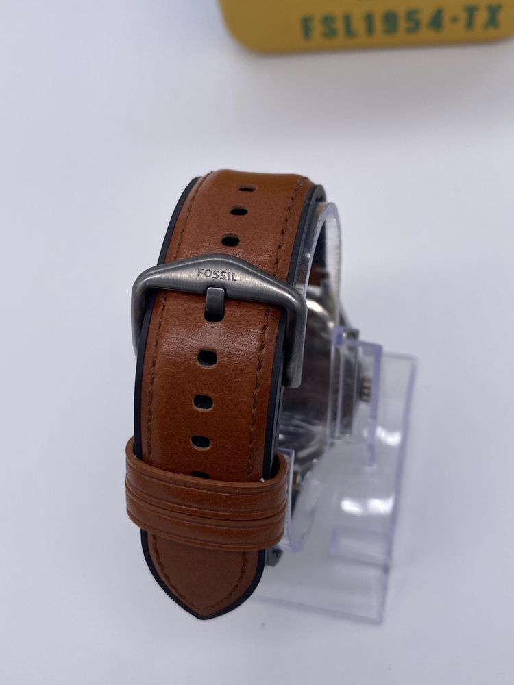 zegarek męski Fossil BQ2482 Srebrny na pasku klasyczny brązowy modny