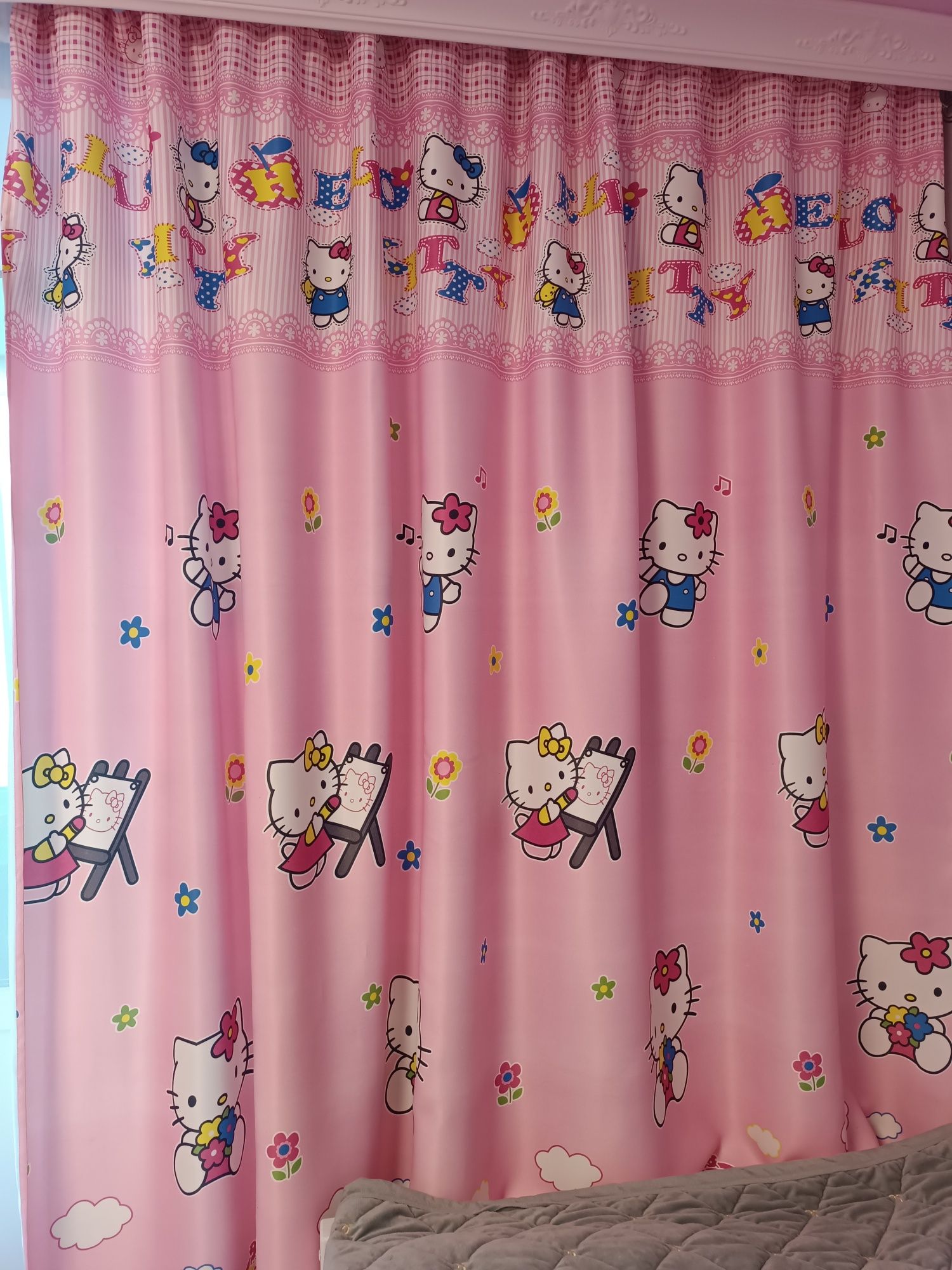 Штори в дитячу кімнату Hello Kitty