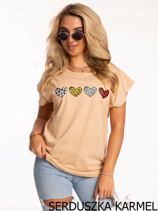 Urocza Wygodna Modna Bluzka T-shirt Dużo Kolorów Rozmiarów