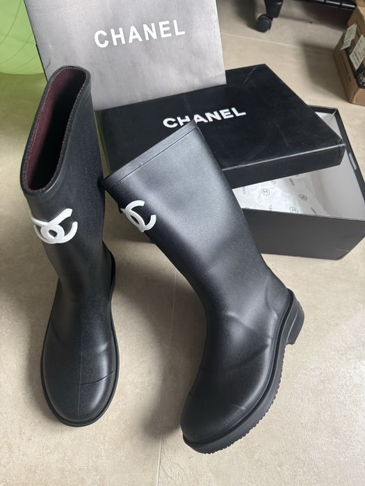 Гумові чоботи chanel, сапоги резинові