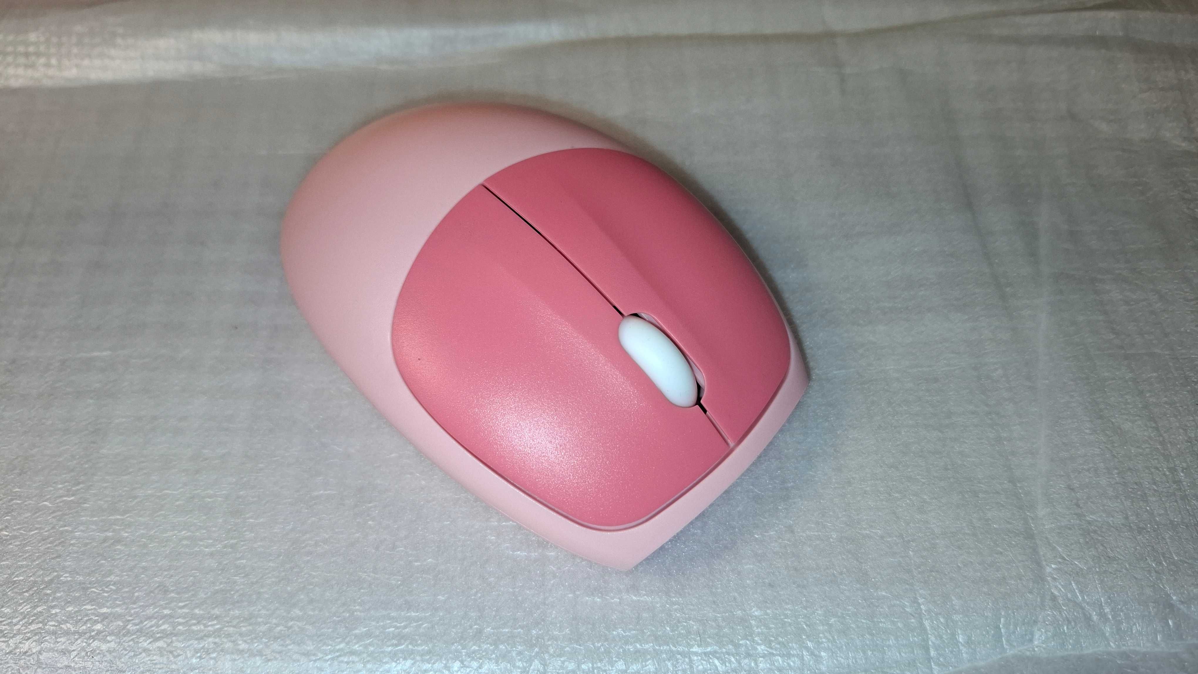 Super Zestaw Bezprzewodowy JELLY COMB KS66 Klawiatura + Mysz - Różowe