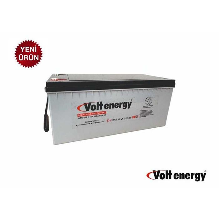 Акумулятор гелевий карбон VOLTENERGY VLT 12V 200 Ah/2400wh 3000 циклів