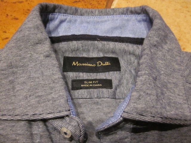 Massimo Dutti koszula męska młodzieżowa rozmiar S kolor szary melanż