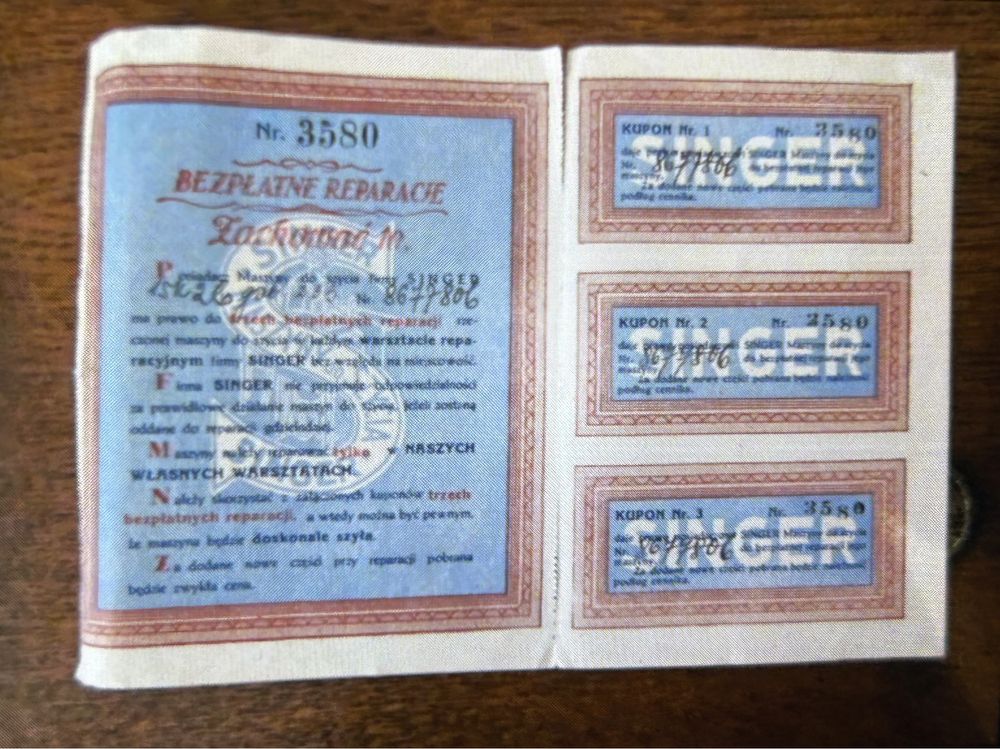 Singer z 1908 maszyna do szycia nowa z gwarancją i instukcją