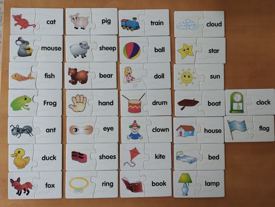 Gra loteryjka Angielski pierwsze słowa+ Puzzle Angielski pierwsze słow