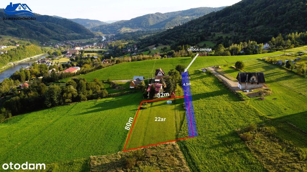 Na sprzedaż działka budowlana 22 ary w Tylmanowej.