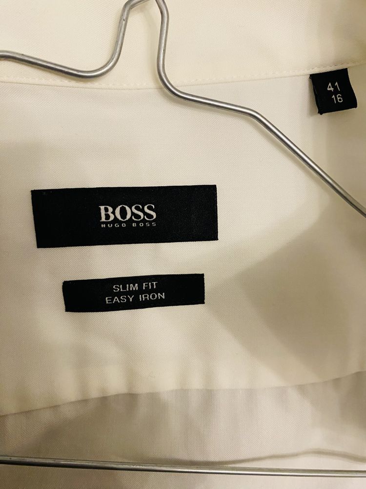 Hugo Boss koszula biała basic slim fit koszulka sweter bluza