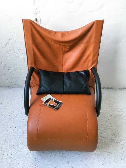 Ligne Roset fotel Zen proj. Claude Brisson skóra lata 80 vintage #5