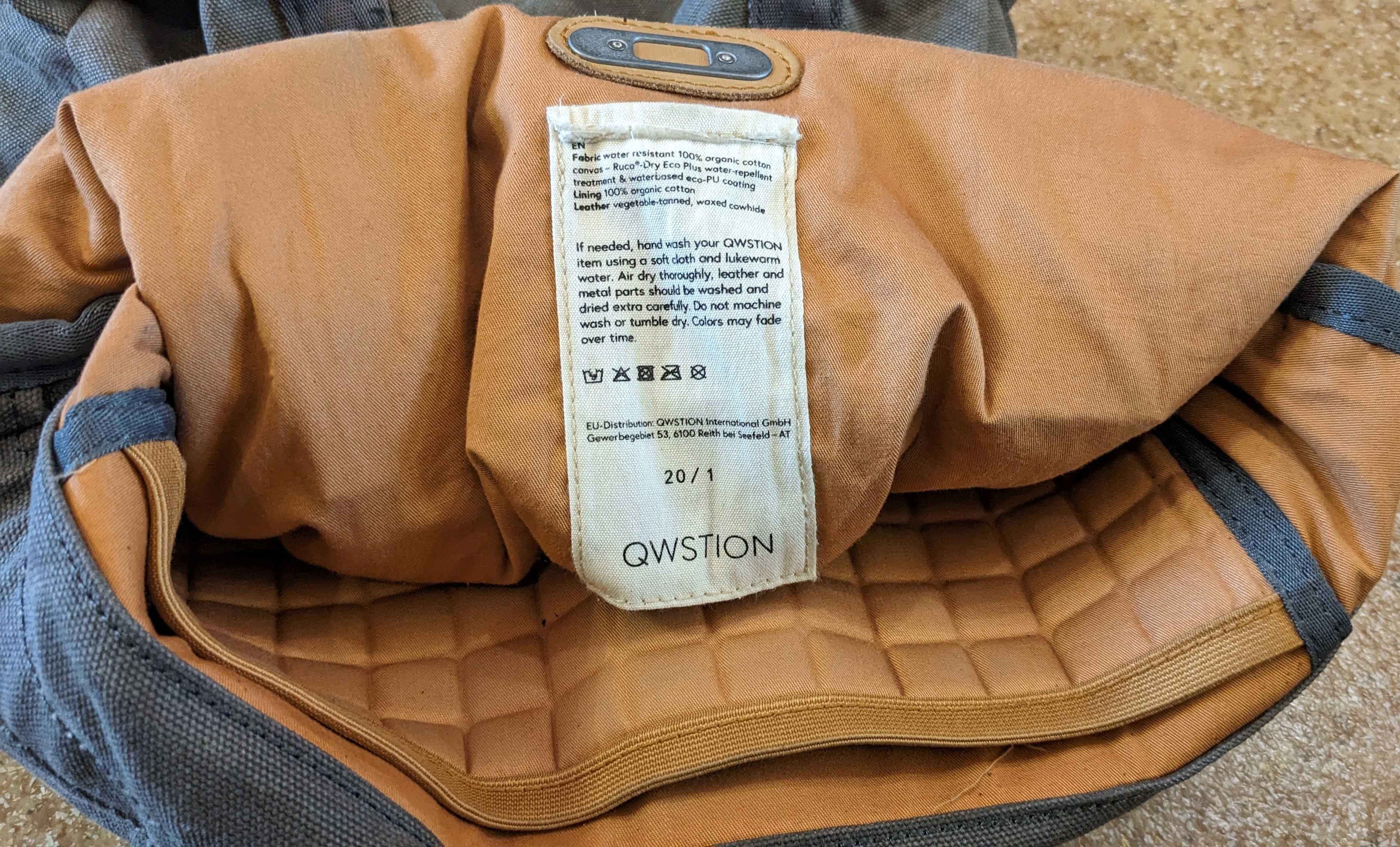 Сумка тоут QWSTION Organic Washed Grey Tote Bag