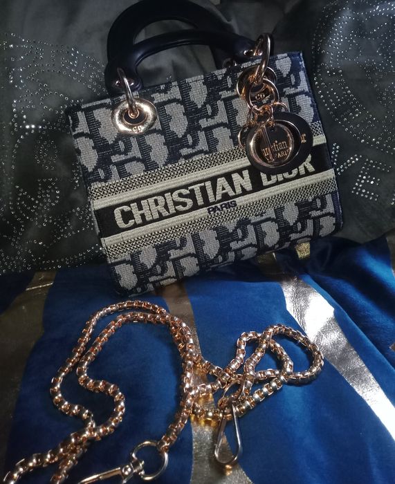 Mini torebka granatowo szara logowana