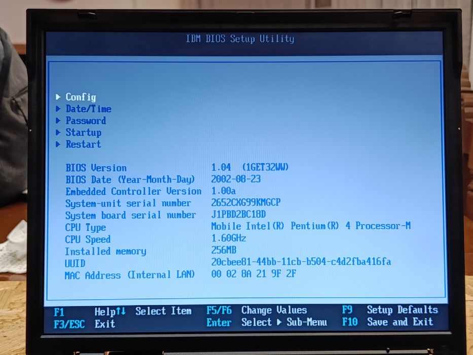 Portátil IBM Thinkpad A31 (2002) como NOVO