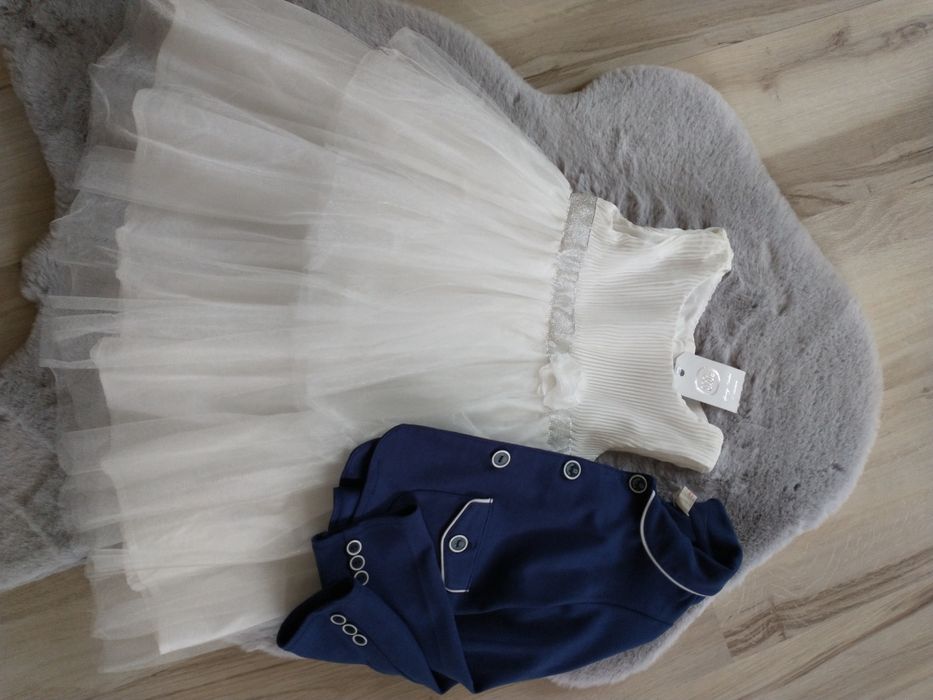 Sukienka wizytowa tiulowa cool club, marynarka