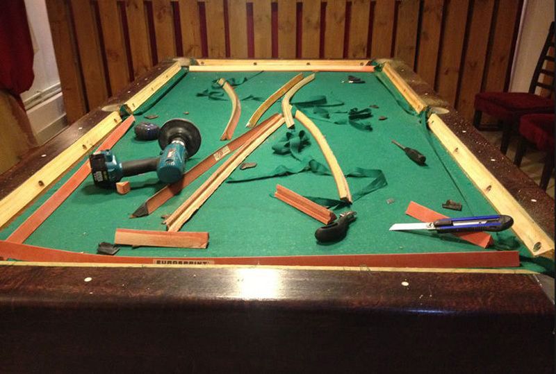 Більярдний стіл - ремонт, перетяжка, складання