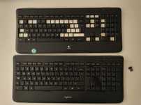 2x Klawiatury bezprzewodowe Logitech K800 na części