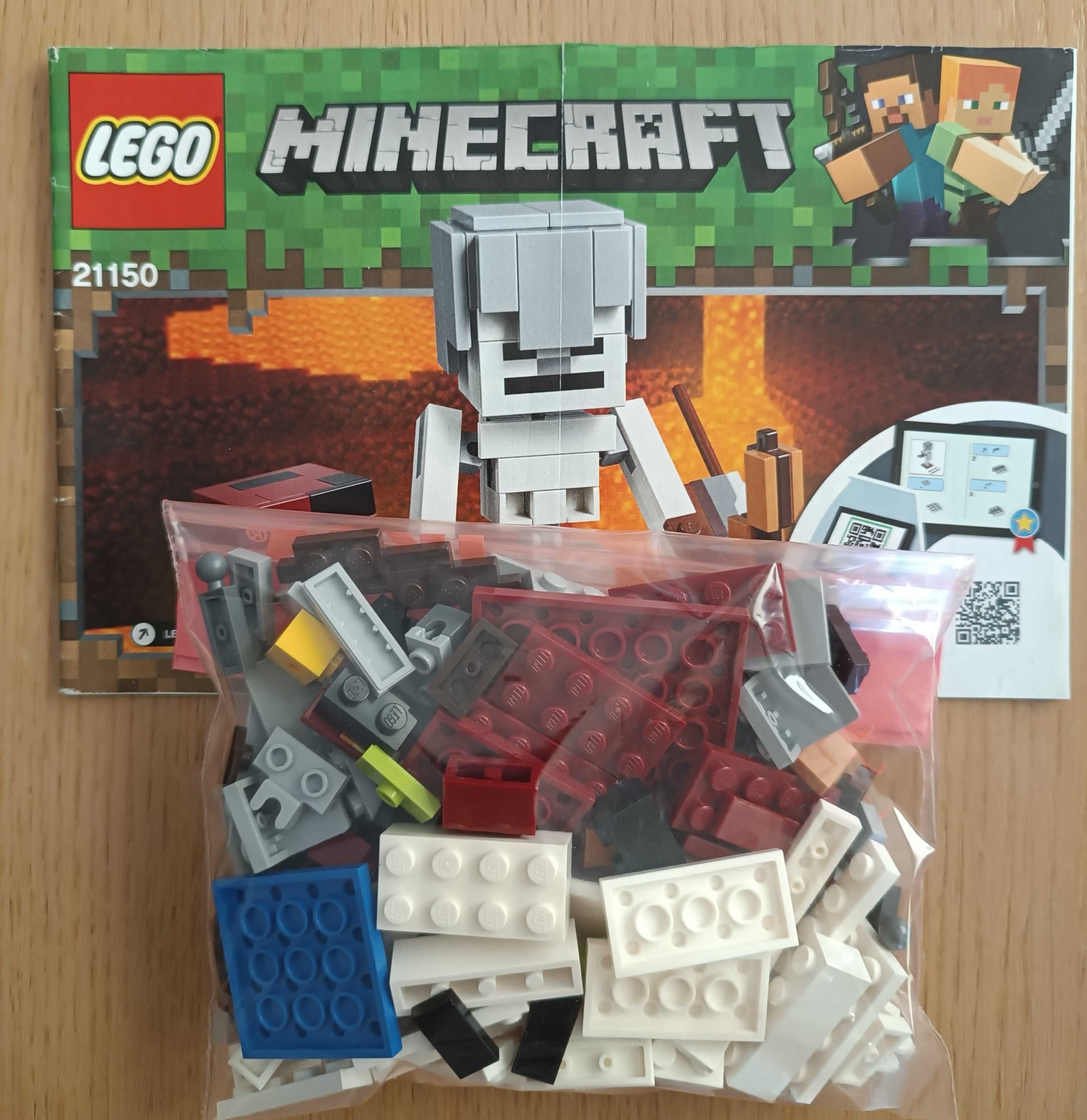 LEGO Minecraft 21150 Szkielet Stan Idealny BigFig Z Kostką Magmy