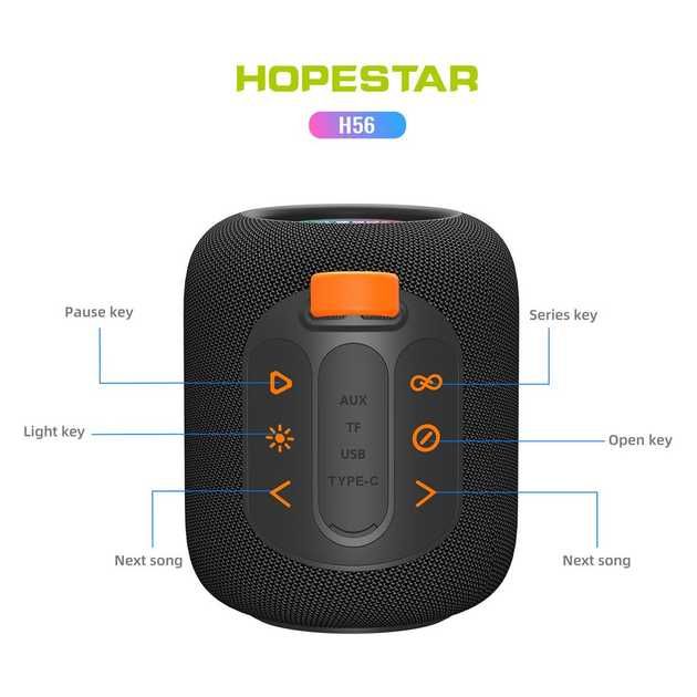 Колонка Bluetooth HOPESTAR H56 10W AUX/TF/USB портативна акустика