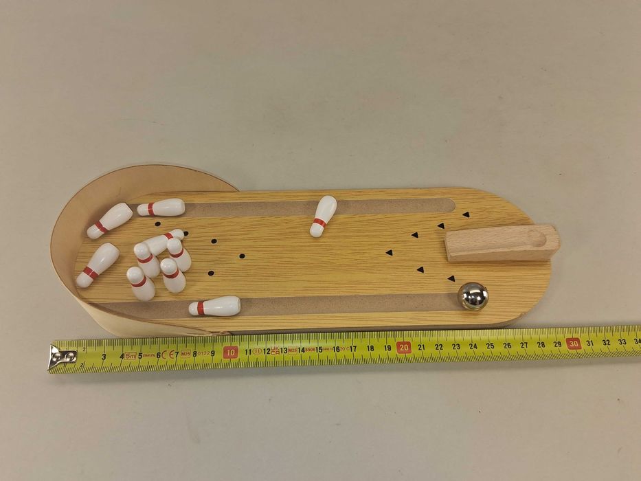 N202 Drewniana Mini Gra Kręgle Bowling Biurkowe Retro Nowa
