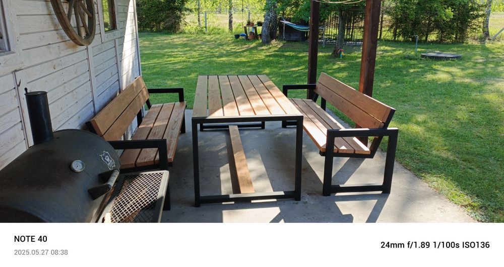 Zestaw mebli ogrodowych ławki i stół