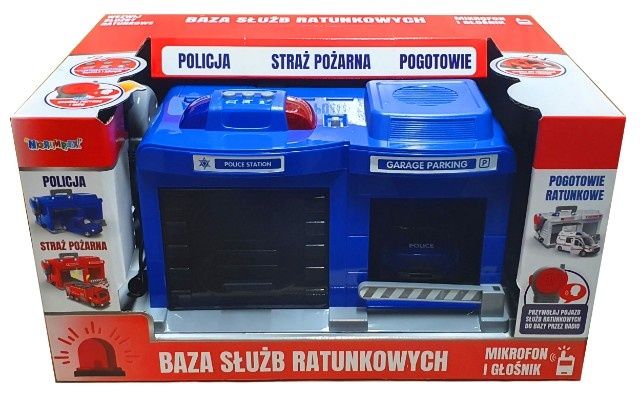 Baza stacja dla radiowozu z autem pojazdem policja