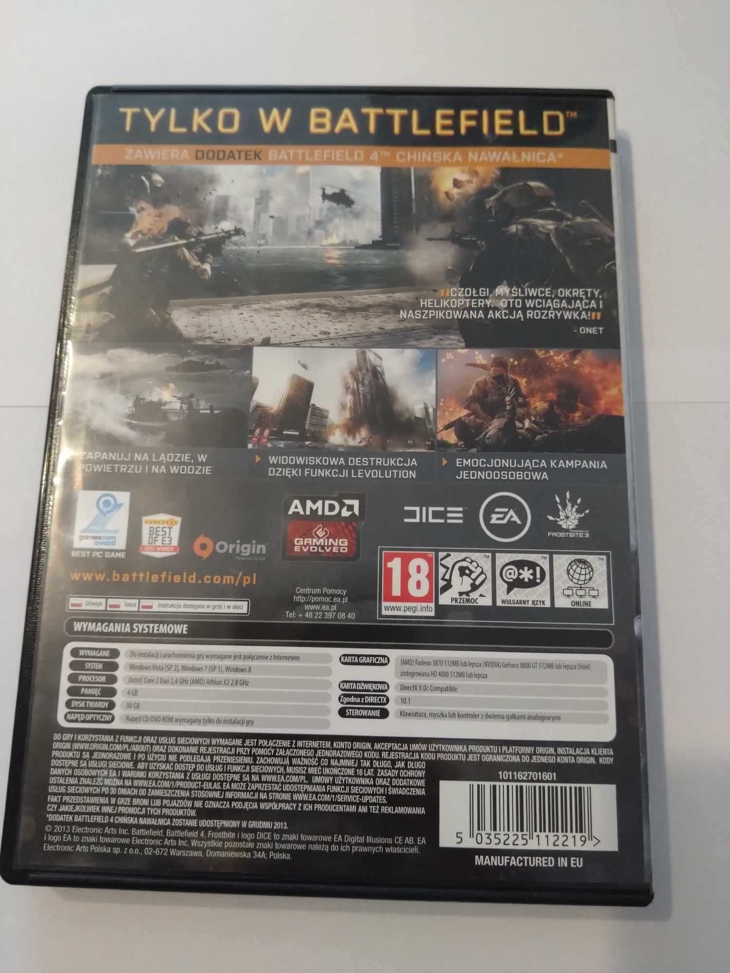 Battlefield 4  PC PL pudełko BOX bez klucza aktywacyjnego