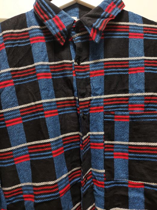 Koszula flanelowa z bawełny ciepła w kratę na guziki wytrzymała tarcie